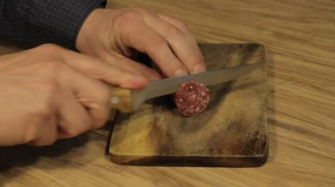 Sliced salami 스톡 동영상 59557054