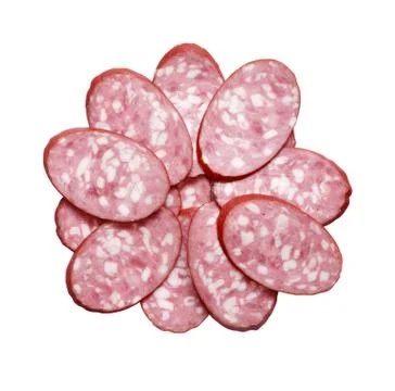 Sliced salami Stock Photos