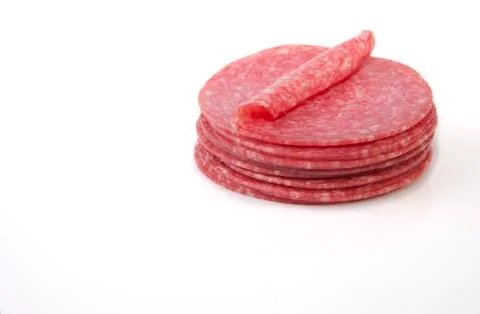 Sliced salami Stock Photos
