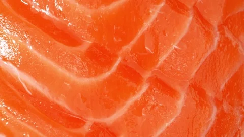A sliced salmon in close-up. Stock Footage 276689164