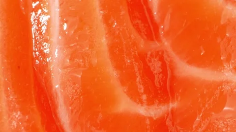 A sliced salmon in close-up. Stock Footage 276689198