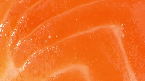 A sliced salmon in close-up. Stock Footage 276689215