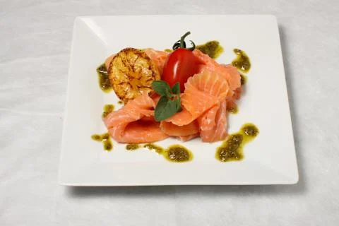 Sliced salmon Stock Photos