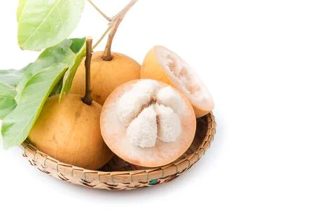 Sliced santol fruit isolated Foto stock