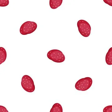 Sliced sausage pattern seamless vector Stock Illustration