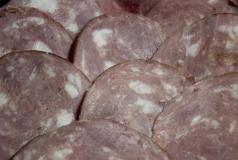 Sliced sausage Stock Photos