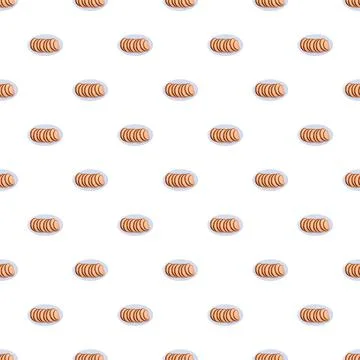 Sliced sausage serving pattern on white background 스톡 일러스트