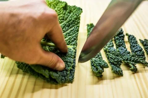 Sliced savoy cabbage Stock Photos