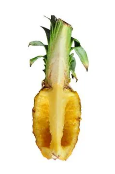 Sliced Section Of a Ripe Pineapple be eaten Foto stock