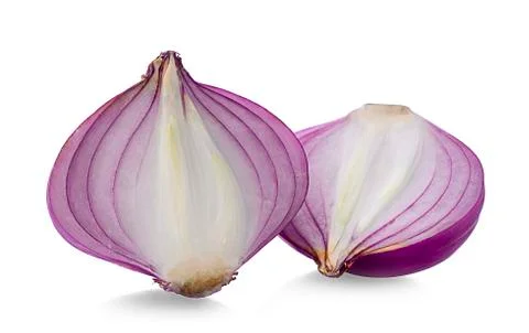Sliced shallots isolated on white background Stock Photos