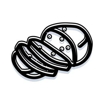 Sliced soft cheese icon with shadow Stock Illustration
