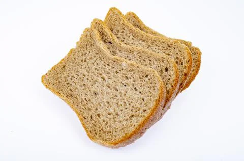 Sliced square shaped protein bread, healthy food. Studio Photo Stock Photos
