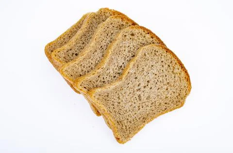 Sliced square shaped protein bread, healthy food. Studio Photo Stock Photos