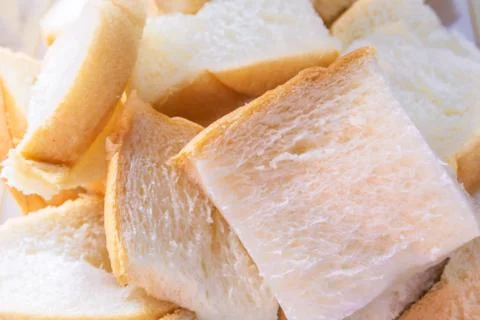 Sliced square white bread close up . Stock Photos