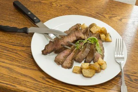 Sliced Steak Potatoes Foto stock