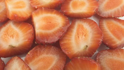 Sliced strawberries close-up Stock Footage 103630378
