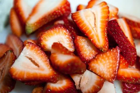 Sliced Strawberries Stock Photos