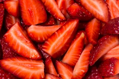 Sliced strawberries 库存照片