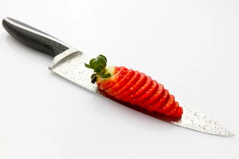 Sliced strawberry Stock Photos