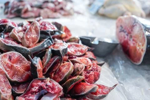 Sliced striped catfish Foto stock