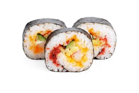 Sliced Sushi Rolls Stock Photos