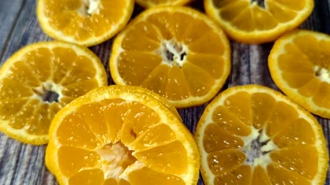 Sliced tangerines Stock Footage 227722767