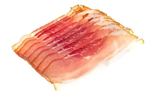 Sliced thinly smoked meat in package. Photo Stock Photos