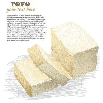 Sliced tofu Stock Illustration
