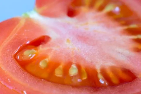 Sliced Tomato Close Up Stock-Fotos