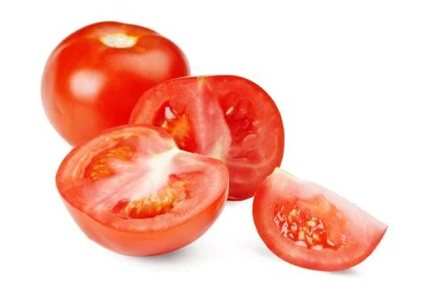 Sliced tomato isolated Foto stock