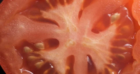 Sliced tomato rotating close up Stock-Footage 141697853