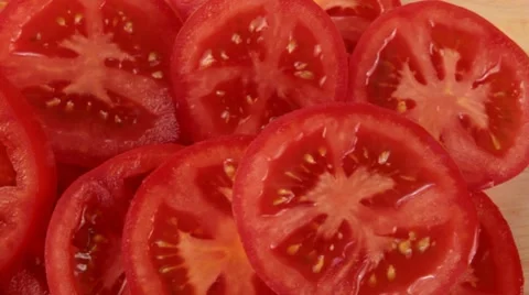 Sliced Tomatoes Stock Footage 7695044
