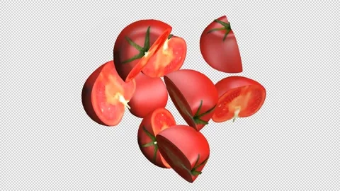 Sliced Tommatoes rotate in transparent background 動画素材 148755874