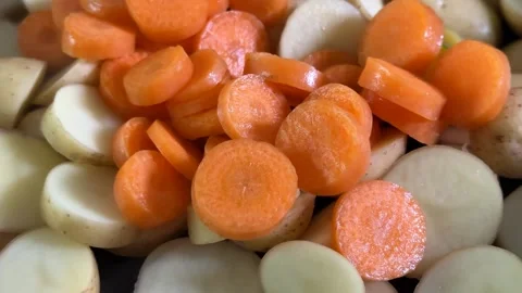 Sliced Vegetables Close up Stock Footage 313867406