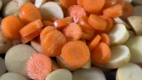 Sliced Vegetables Close up Stock Footage 313867449