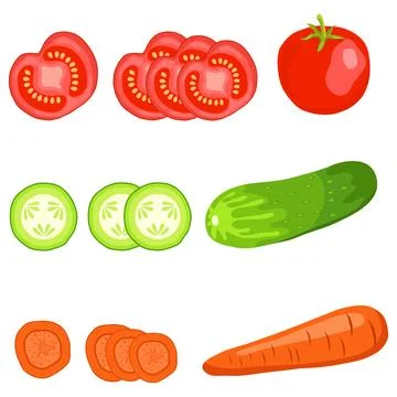 Sliced vegetables Stock Illustration