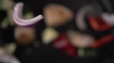 Sliced vegetables. Slow motion. 스톡 동영상 64544126
