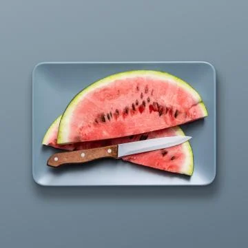 Sliced watermelon on a dish 库存照片