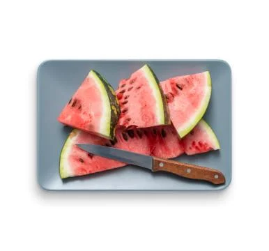 Sliced watermelon on a dish Stock Photos