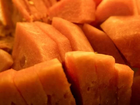 Sliced Watermelon on Display Stock Photos