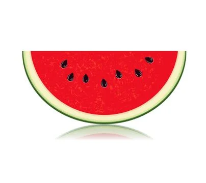 Sliced of watermelon isolated on white background Stock Illustration