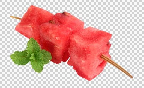 Sliced watermelon with mint Stock Photos