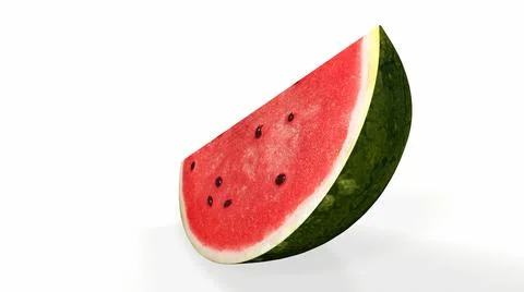 Sliced watermelon on a white background 3d-rendering イラスト素材