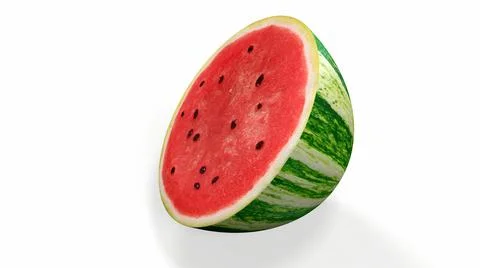 Sliced watermelon on a white background 3d-rendering Illustrazione stock