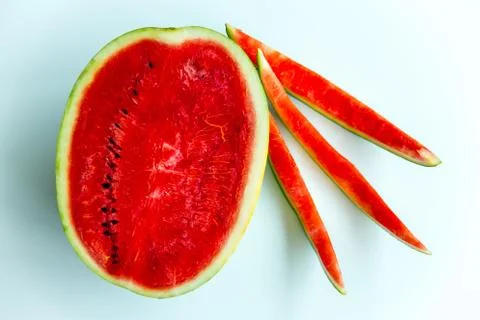 Sliced watermelon on white background Stock Photos