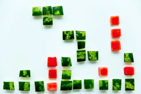 Sliced watermelon on white background Stock Photos