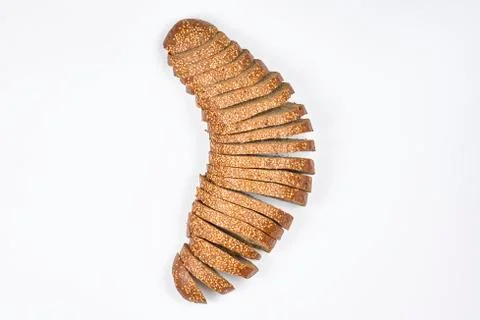 Sliced wheat bread. Top view Stock Photos