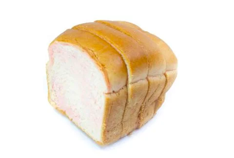 Sliced wheat bread on white background Stock Photos
