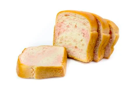 Sliced wheat bread on white background Stock-Fotos