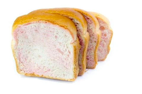 Sliced wheat bread on white background Stock Photos